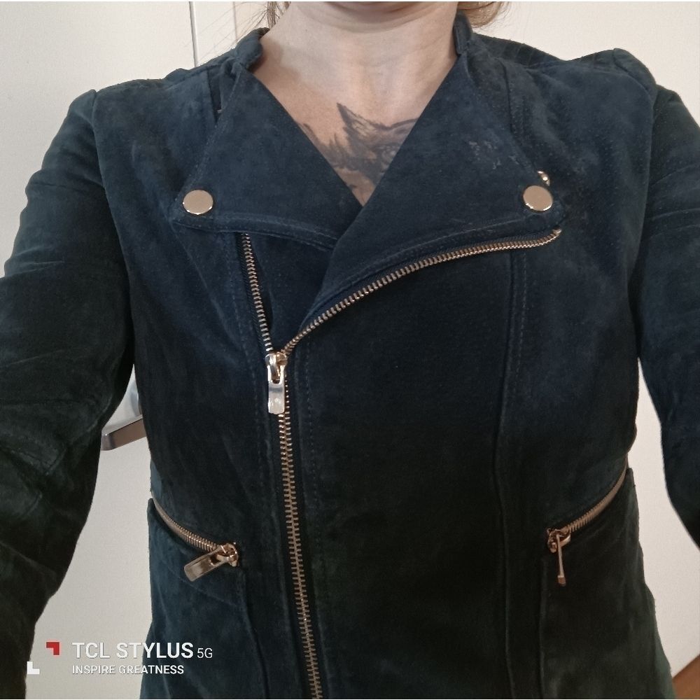 MANGO Suede Moto Coat - Picture 7 of 14
